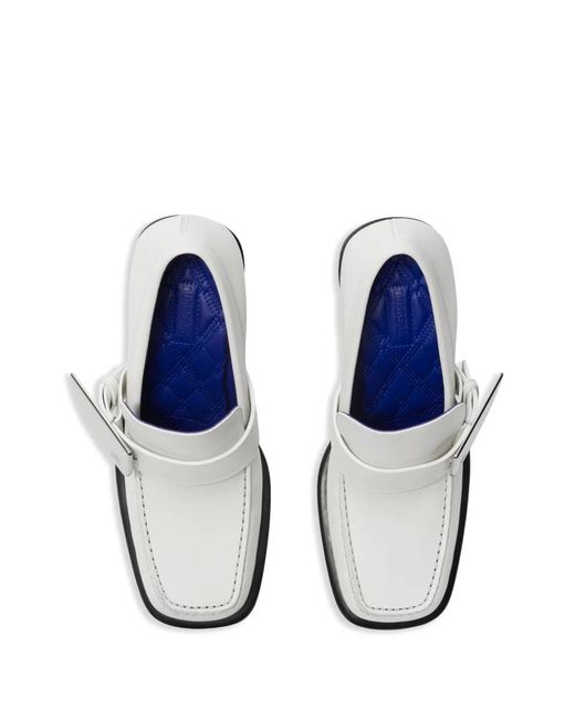 Burberry White London Shield High-Heel Pumps