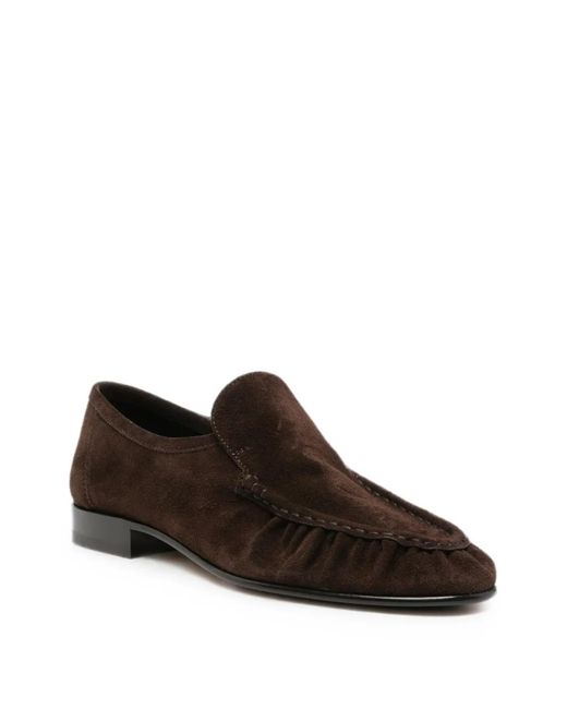 The Row White Round-Toe Loafers