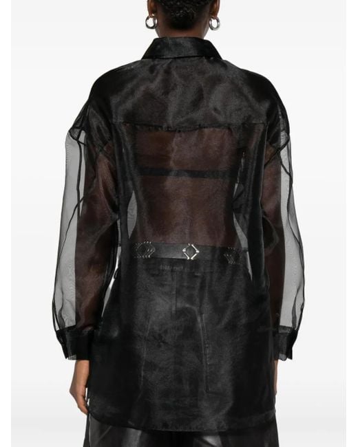 IRO Black Sheer-Hemd mit Einsätzen