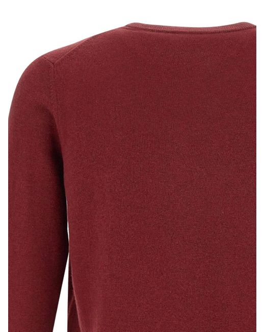 Kangra Red Ribbed Crew-Neck Sweater for men