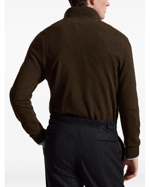 Polo Ralph Lauren Brown Long Sleeve Half-Zip Pullover for men