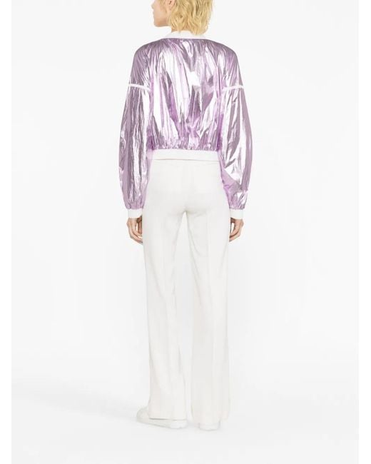 Tom Ford Pink Metallic Cropped Bomber Jacket