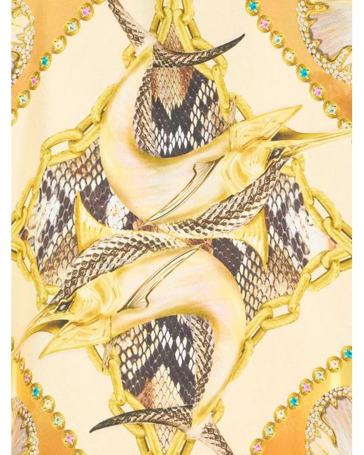 Roberto Cavalli Hemd aus Seide in Metallic für Herren