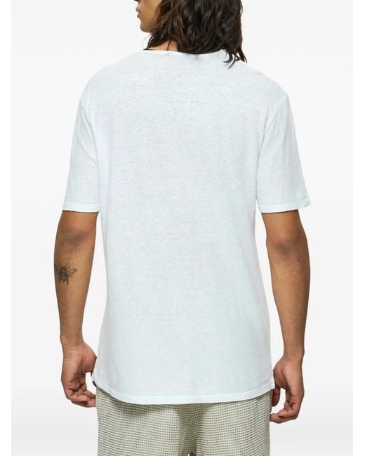 Dirty Laundry White Logo-Patch T-Shirt for men