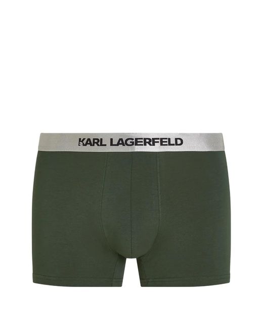 Karl Lagerfeld Green Logo-Waistband Boxers (Set Of Three) for men