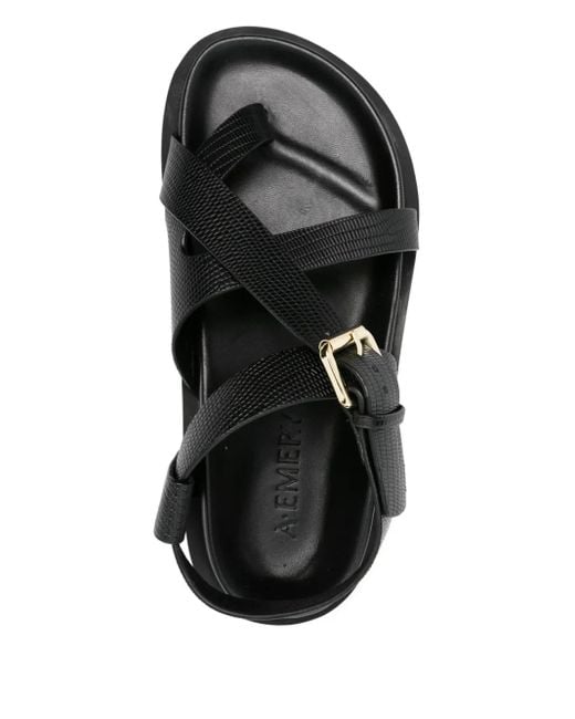 A.Emery Black Elbert Flat Sandals