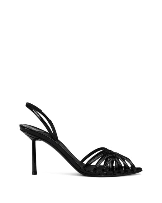 Le Silla Black Embrace Strappy Patent-Finish Sandals
