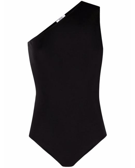 Wolford Black Asymmetrical One-shoulder Bodysuit