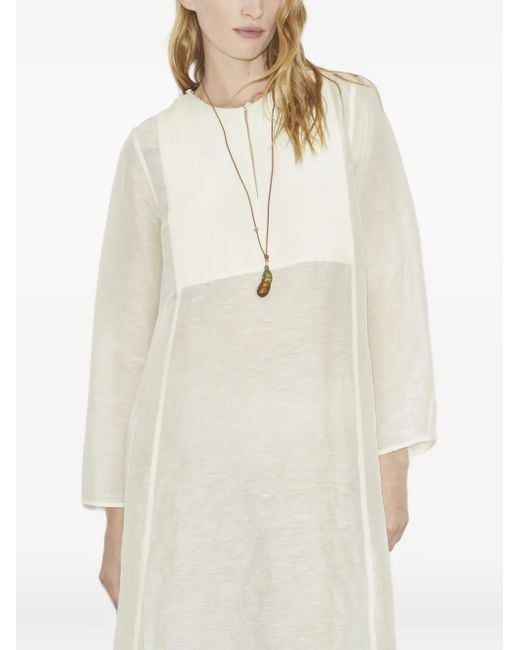Vestido Tipo Caftán A Paneles Tory Burch de color White