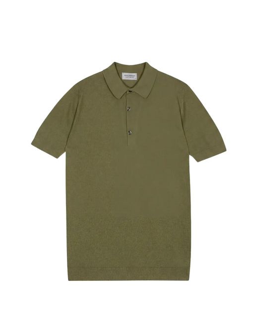 John Smedley Green Button Polo Shirt for men