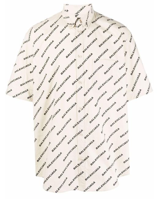 Balenciaga Baumwolle Hemd mit Logo-Print für Herren | Lyst DE