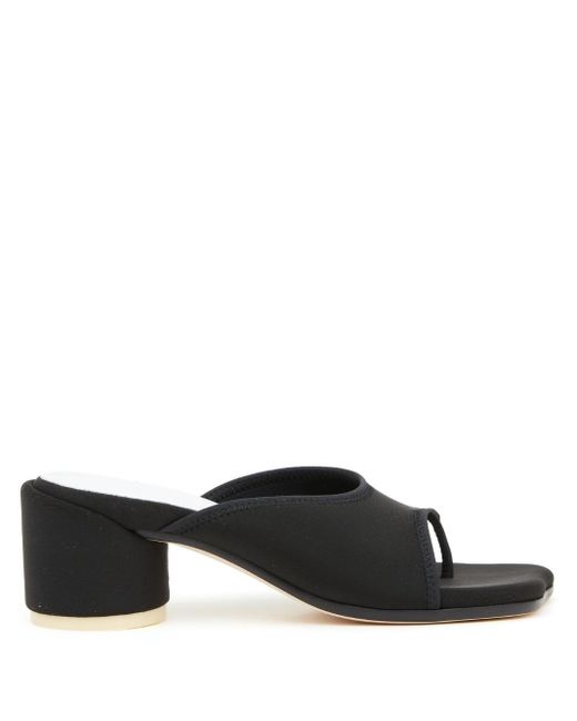 MM6 by Maison Martin Margiela Block-heel Sandals in Black | Lyst