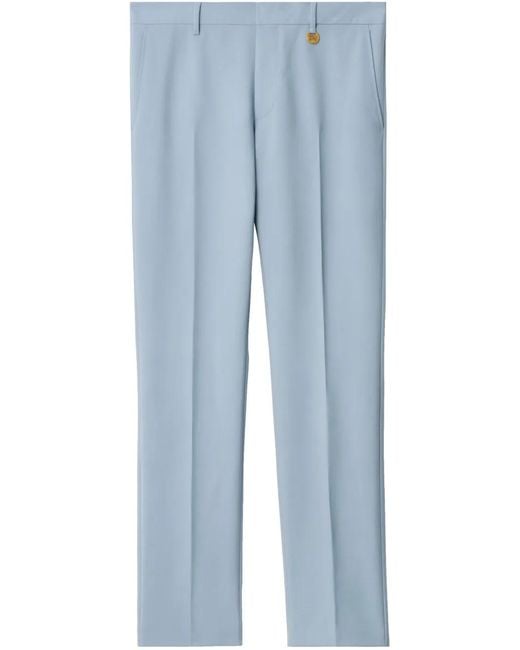 Burberry Blue Wool Tailored Trousers for men