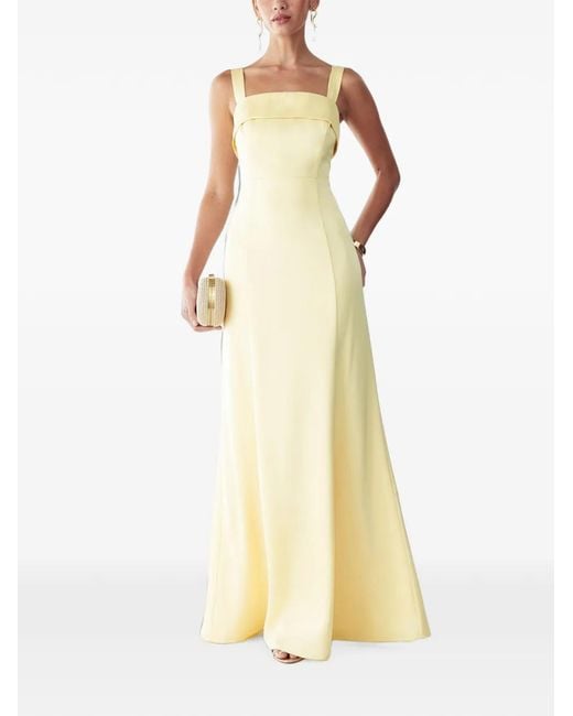 Willa Yellow Square-Neck Sleeveless Maxi Dress