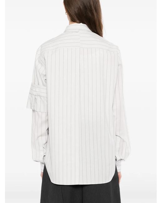 Moohong White Striped Shirt