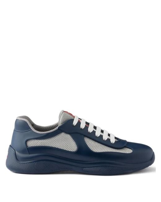 Prada Blue America's Cup Bike Fabric Badge Sneakers for men
