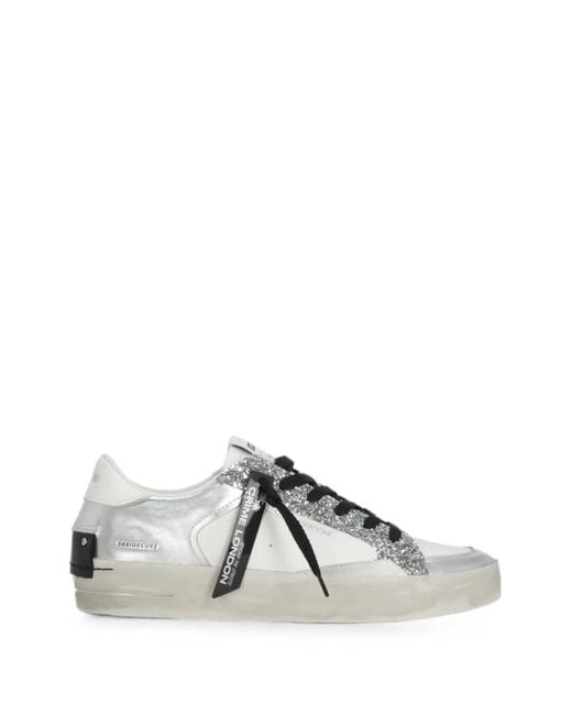 Crime London White Baskets Skate Deluxe À Paillettes