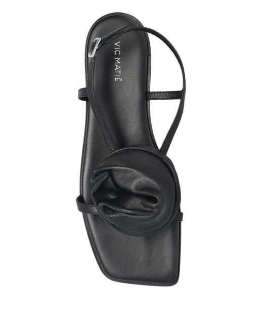 Vic Matié Black Leather Sandals
