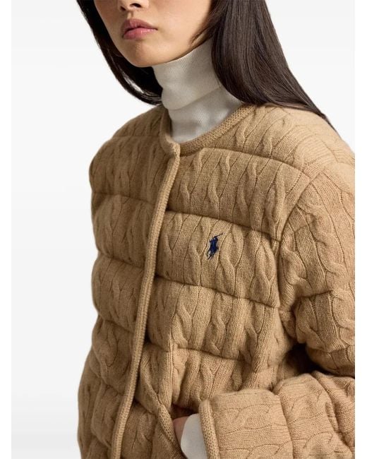 Polo Ralph Lauren Natural Cable-Knit Bomber Jacket