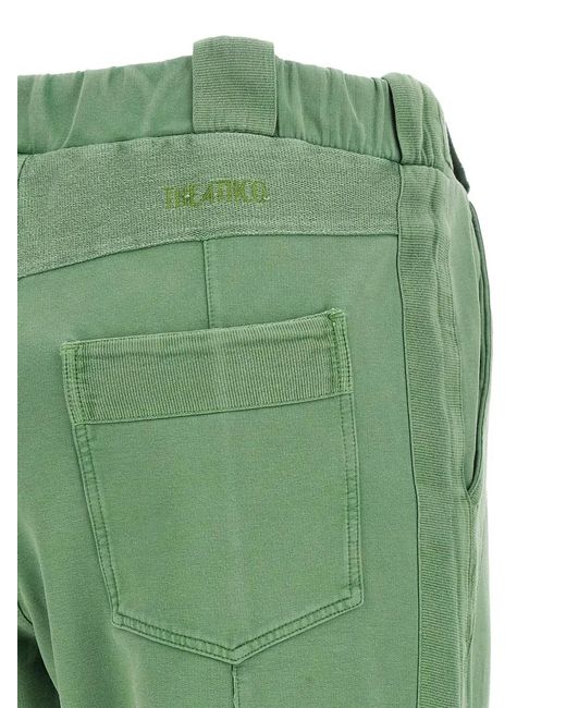 The Attico Green Front-Split Trousers