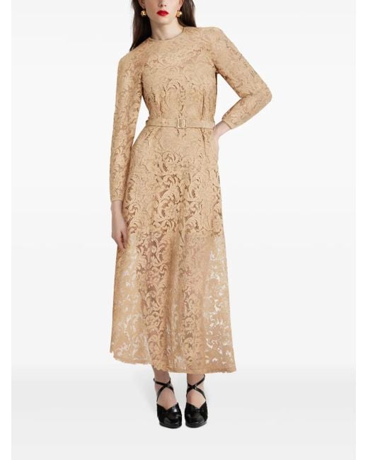 Patou Natural Floral-Lace Maxi Dress