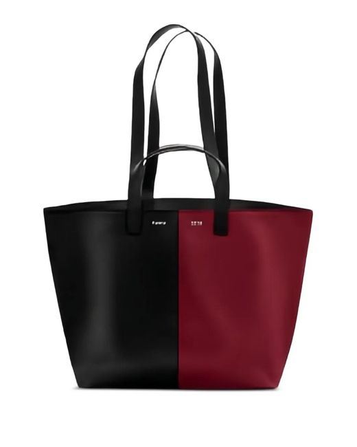 CAHU Red Leather Tote Bag