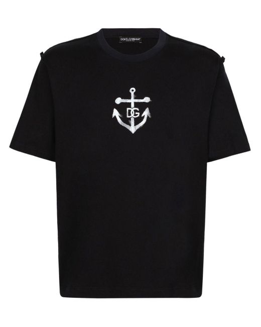 Dolce & Gabbana T-shirt Met Marina Print in het Black voor heren