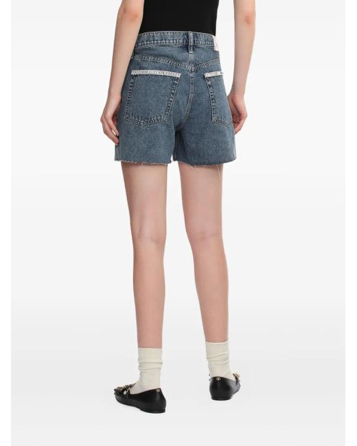 Rag & Bone Blue Crystal-Embellished Denim Shorts