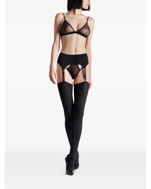 Maison Close Black Cut And Curled Stockings