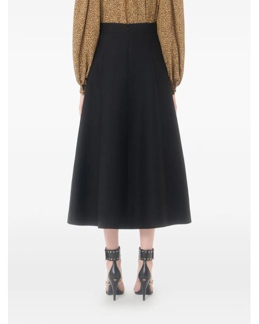 Valentino Garavani Black Crepe Couture Midi Skirt