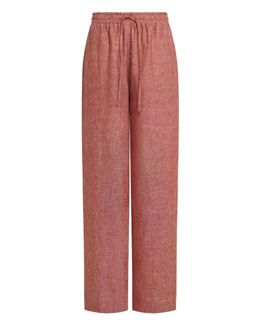 12 STOREEZ Red Drawstring Linen Trousers