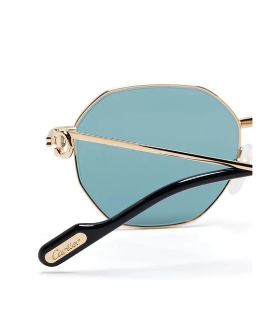 Cartier Blue Octagonal-Frame Sunglasses
