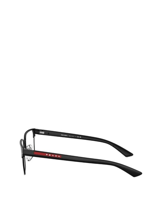 Prada Linea Rossa Black Lunettes De Vue À Monture Rectangulaire