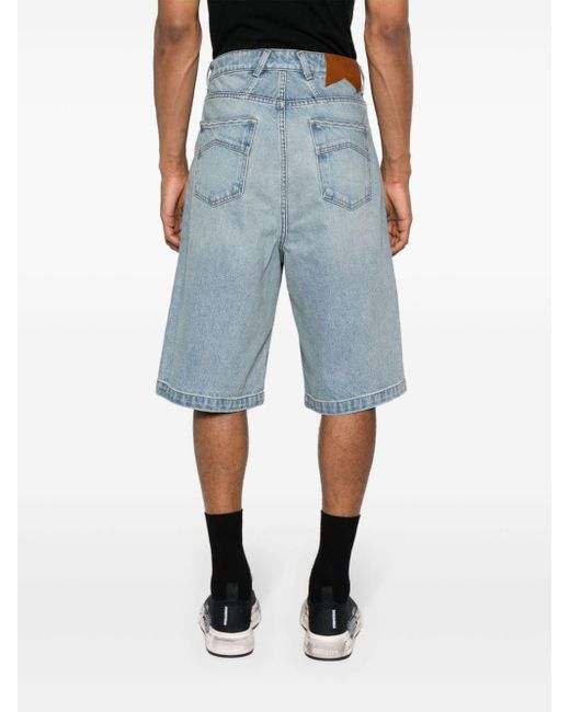 Rhude Blue Drop-crotch Denim Shorts for men