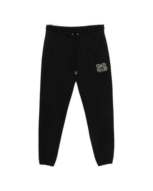 Moncler Black Logo-Patch Drawstring Track Pants for men