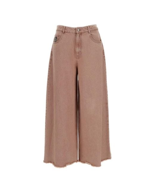 Hui Milano Brown Marco Frayed Trousers