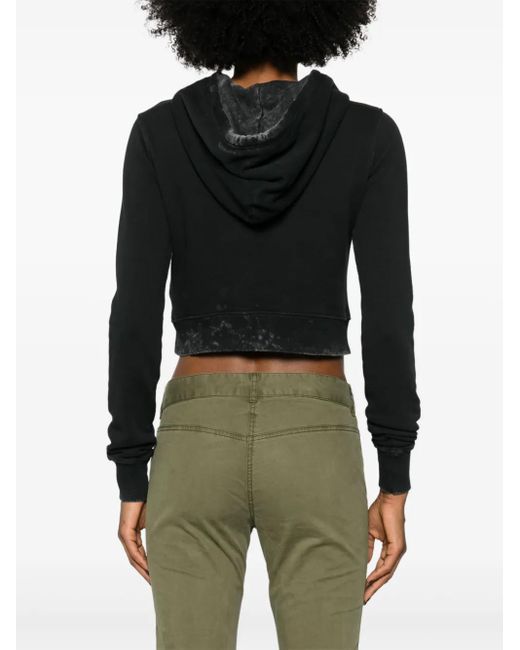 DIESEL Black F-Slimmy-Hood-P5 Faded Cut-Out Hoodie With Metal Logo