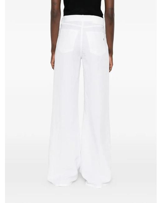 Dondup White Jean Amber À Coupe Ample