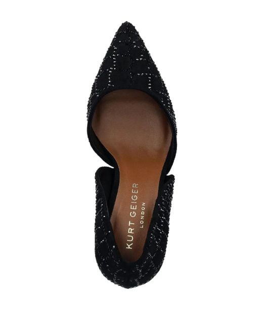 Kurt Geiger Black 90Mm Crystal Court Pumps