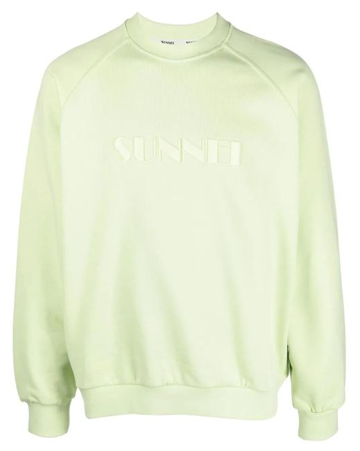 Sunnei Yellow Embroidered-Logo Detail Sweatshirt for men