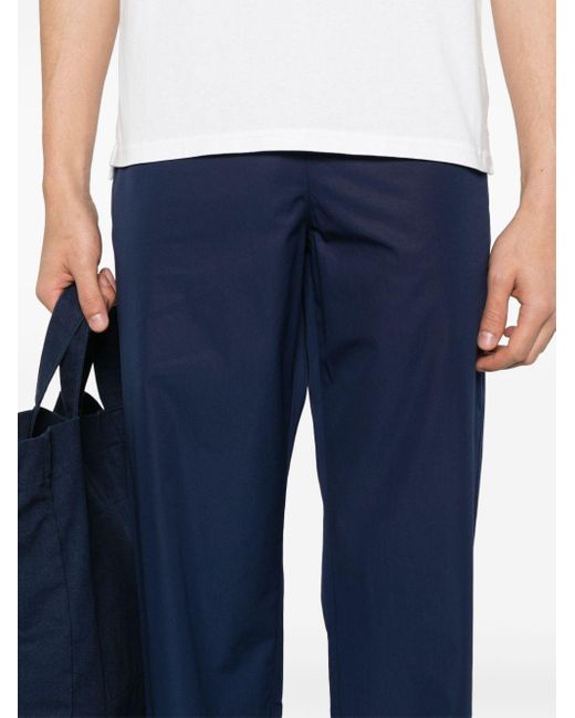 Aspesi Blue Poplin Cotton Straight-leg Trousers for men