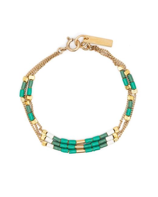 Isabel Marant Blue Triple-chain Beaded Bracelet