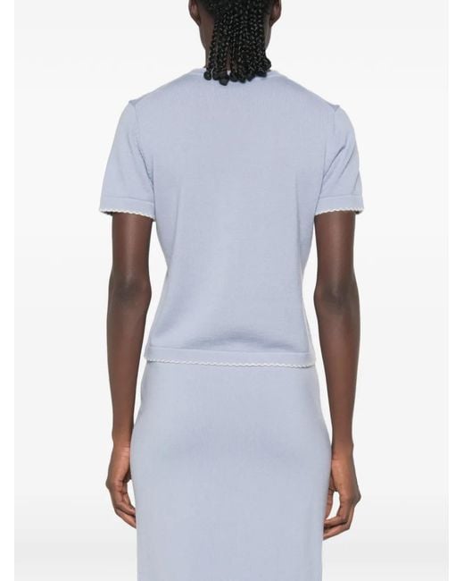Tory Burch Gewelfde Wollen Top in het Blue