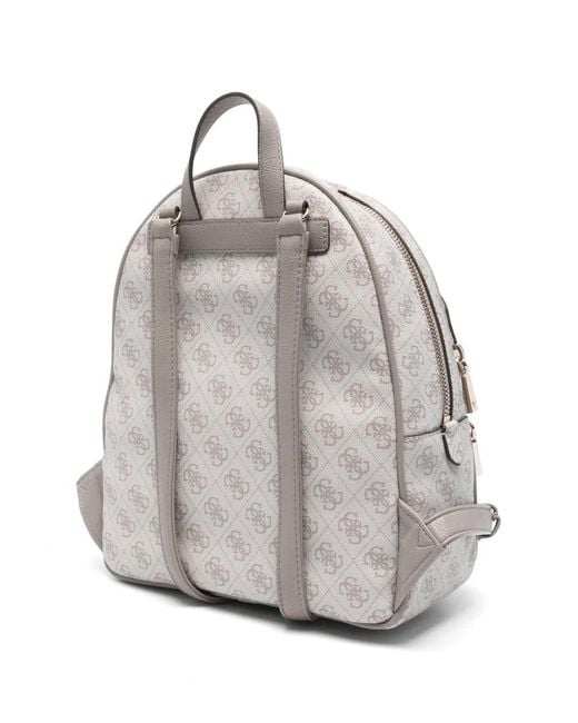 Guess Gray Manhattan Ii Patterned Zip Backpack