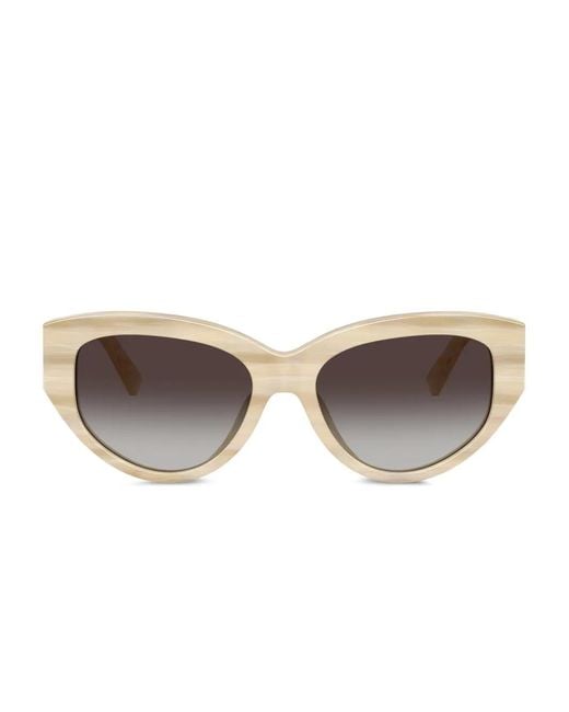 Dolce & Gabbana Brown Cat-Eye Logo-Detail Sunglasses