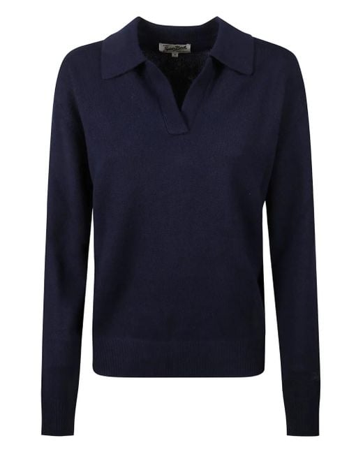 Mc2 Saint Barth Blue Long-Sleeve Polo Shirt