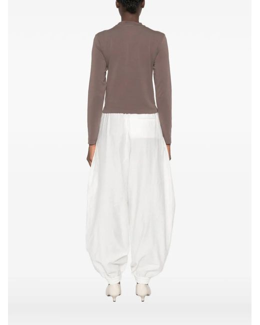 Jacquemus Brown Logo-Patch Long-Sleeves T-Shirt