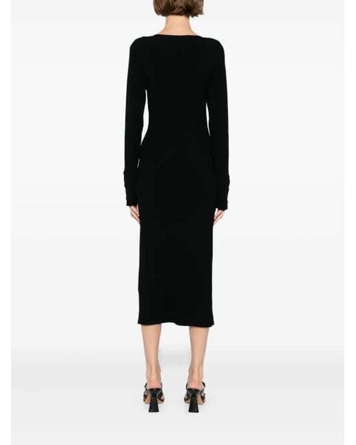 Abito Lungo A Coste di Karl Lagerfeld in Black