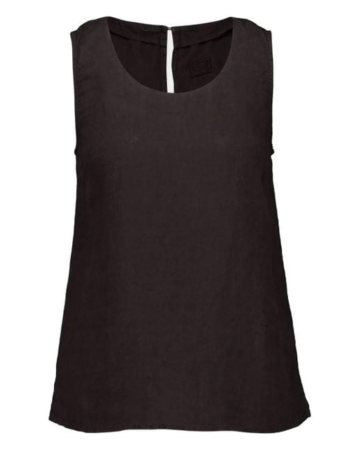 120% Lino カットアウト ノースリーブトップ Black