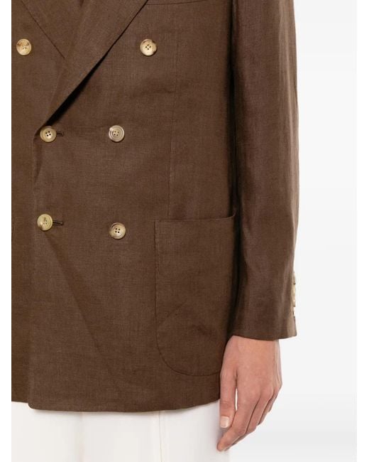 Kiton Brown Central-Vent Jacket for men